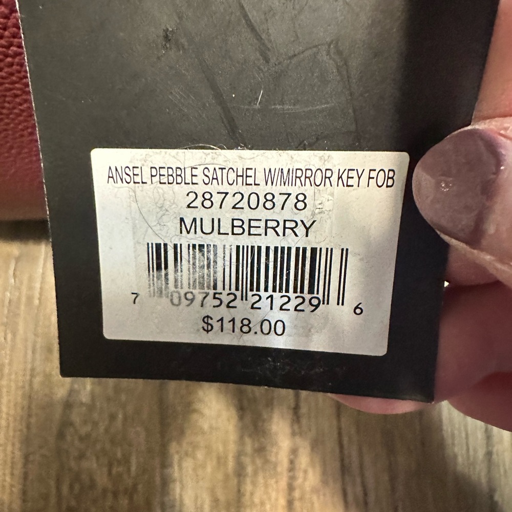 Nanette Lepore NWT Ansel pebble satchel Mulberry - Picture 5 of 6